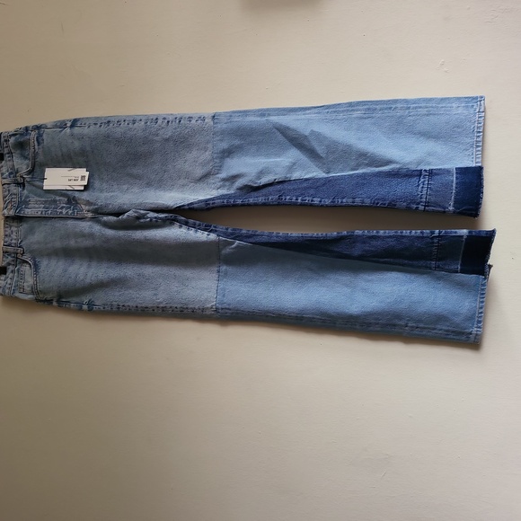 Zara Patchwork flare jeans sz-12 nwt - Picture 2 of 6